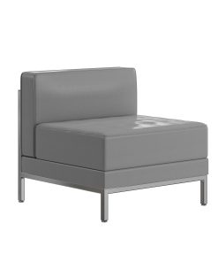 Flash Furniture HERCULES Imagination Series Contemporary LeatherSoft Middle Chair, Gray