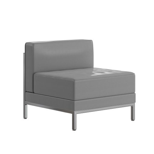 Flash Furniture HERCULES Imagination Series Contemporary LeatherSoft Middle Chair, Gray