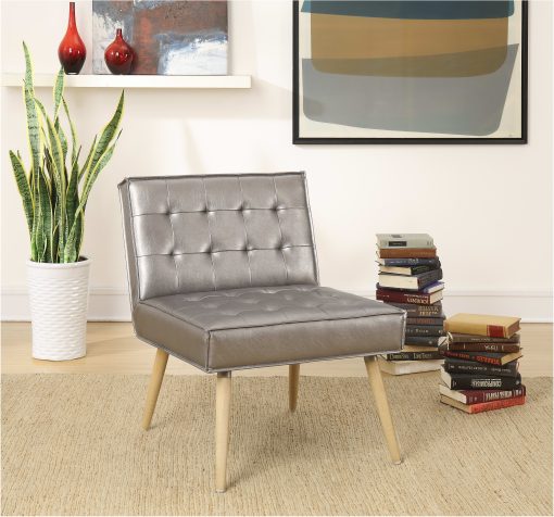 Ave Six Amity Tufted Accent Chair, Sizzle Pewter/Light Brown/Gold - Image 2
