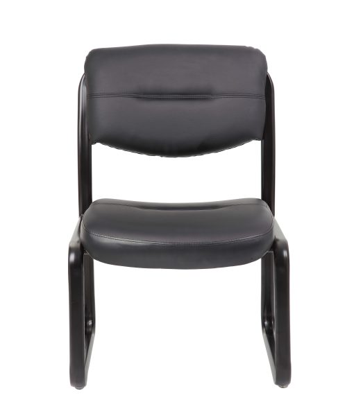 Boss Office Products LeatherPlus™ Bonded Leather Guest Chair, Black - Image 2