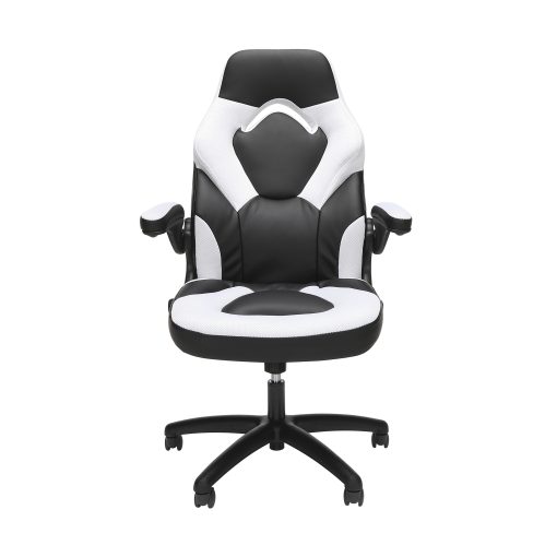 Respawn Racing Style Ergonomic Bonded Leather Computer Gaming Chair, White - Image 2