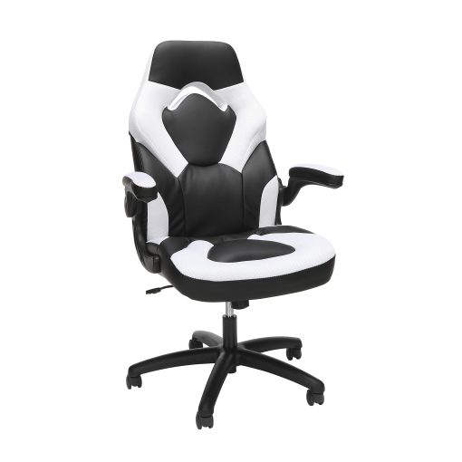 Respawn Racing Style Ergonomic Bonded Leather Computer Gaming Chair, White