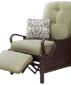 Hanover Ventura Luxury Recliner in Vintage Meadow, Olive, Olefin Seat, Steel, Aluminum, Resin Frame, 26.3"W x 36"D x 40.5"H