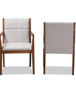Baxton Studio Theresa Accent Chairs, Gray/Beige, Set Of 2 Chairs 2