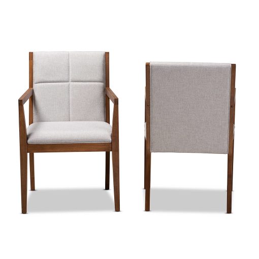 Baxton Studio Theresa Accent Chairs, Gray/Beige, Set Of 2 Chairs - Image 2