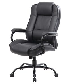 Boss Office Products Heavy-Duty Ergonomic LeatherPlus™ Bonded Leather High-Back Chair, Black 2