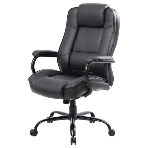 Boss Office Products Heavy-Duty Ergonomic LeatherPlus™ Bonded Leather High-Back Chair, Black - Image 2