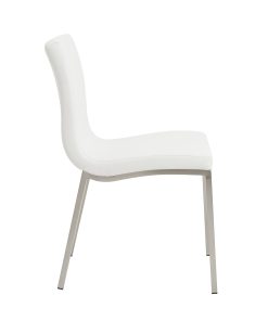 Eurostyle Scott Side Chairs, White/Brushed Steel, Set Of 2 Chairs 2