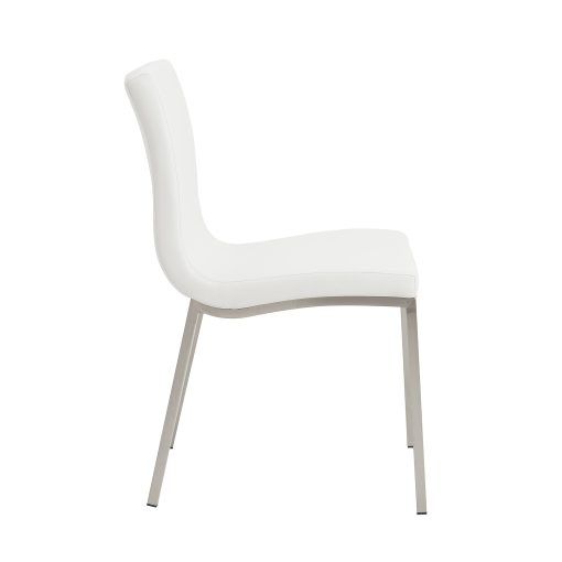 Eurostyle Scott Side Chairs, White/Brushed Steel, Set Of 2 Chairs - Image 2