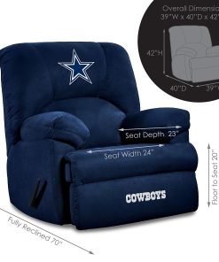 Imperial NFL GM Microfiber Recliner Accent Chair, Dallas Cowboys, Navy 2
