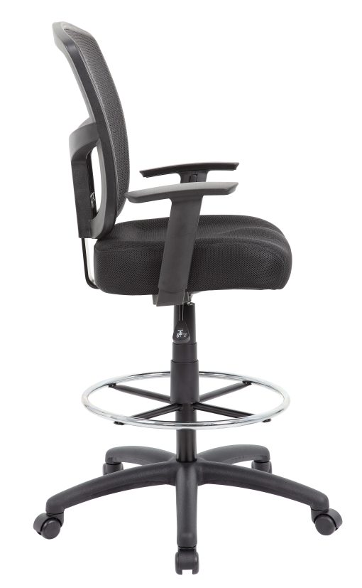 Boss Office Products Contract Mesh Drafting Stool, Black - Image 2