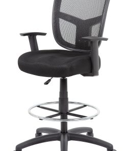 Boss Office Products Contract Mesh Drafting Stool, Black