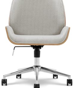 Elle Décor Ophelia Bentwood Fabric Mid-Back Task Chair, Gray/Chrome 2
