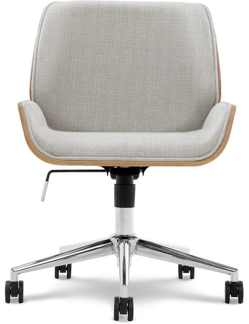 Elle Décor Ophelia Bentwood Fabric Mid-Back Task Chair, Gray/Chrome - Image 2