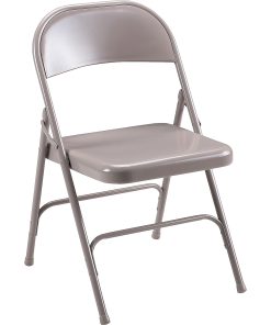 Lorell® U-Brace Steel Folding Chairs, Beige, Pack Of 4 2