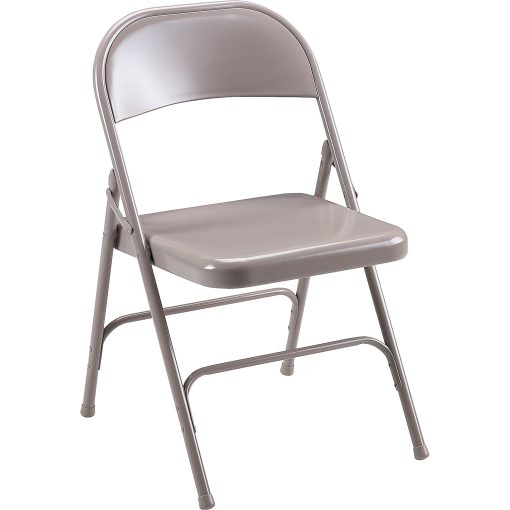 Lorell® U-Brace Steel Folding Chairs, Beige, Pack Of 4 - Image 2