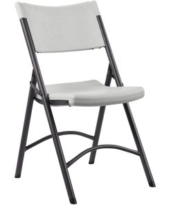 Lorell® Blow Molded Folding Chairs, Platinum, Pack Of 4 2