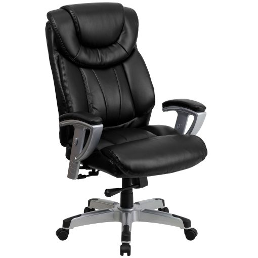 Flash Furniture Hercules Big & Tall LeatherSoft™ Faux Leather Swivel Office Chair With Adjustable Arms, Black - Image 2