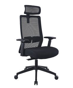 Boss Office Products Mesh High-Back Task Chair With Headrest, Black