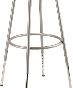 National Public Seating Adjustable Hardboard Task Stool, Gray Seat/Gray Frame