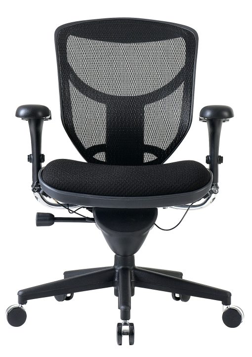 WorkPro® Quantum 9000 Series Ergonomic Mesh/Premium Fabric Mid-Back Office Chair, Black/Black, BIFMA Compliant - Image 2