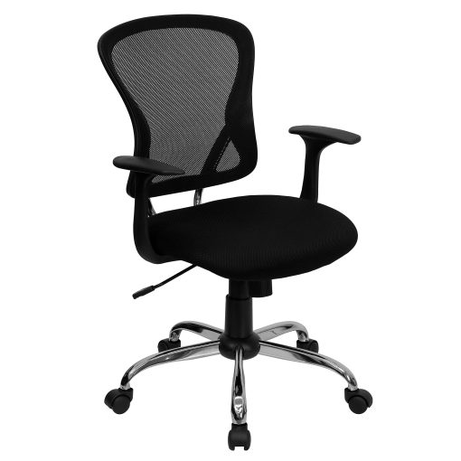 Flash Furniture Mesh Mid-Back Task Chair, Black/Chrome - Image 2