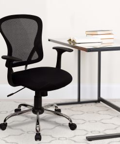 Flash Furniture Mesh Mid-Back Task Chair, Black/Chrome