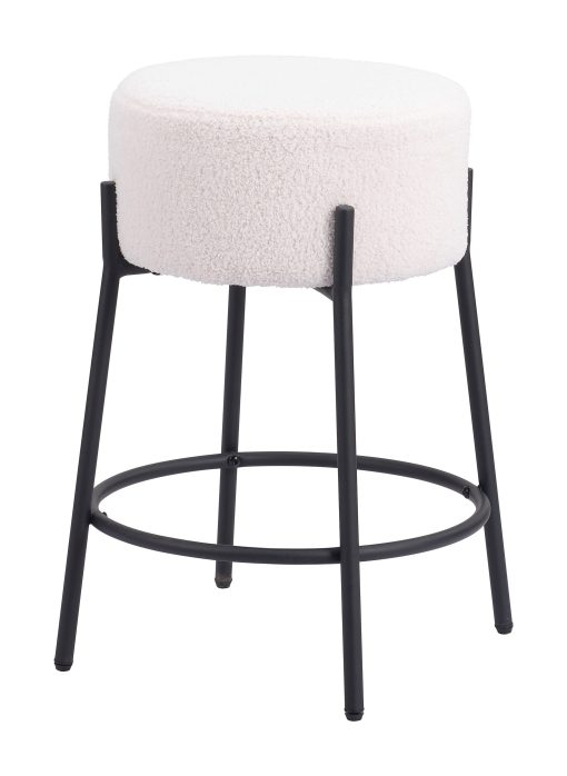 Zuo Blanche Counter-Height Stools, Ivory, Set Of 2 Stools