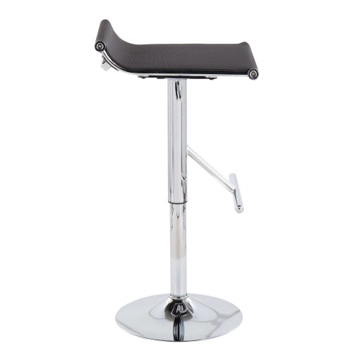 LumiSource Mirage Ale Contemporary Adjustable Bar Stool, Chrome/Black - Image 2