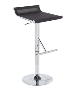 LumiSource Mirage Ale Contemporary Adjustable Bar Stool, Chrome/Black