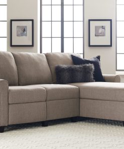 Serta® Copenhagen Reclining Sectional With Storage Chaise, Right, Warm Oatmeal/Espresso