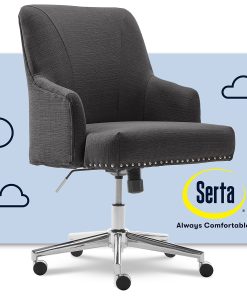 Serta® Leighton Home Mid-Back Office Chair, Twill Fabric, Graphite/Chrome 2