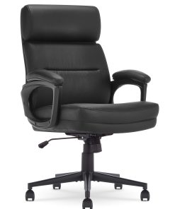 Serta Comfort Series Ergonomic Bonded Leather Mid-Back Executive Office Chair, Black