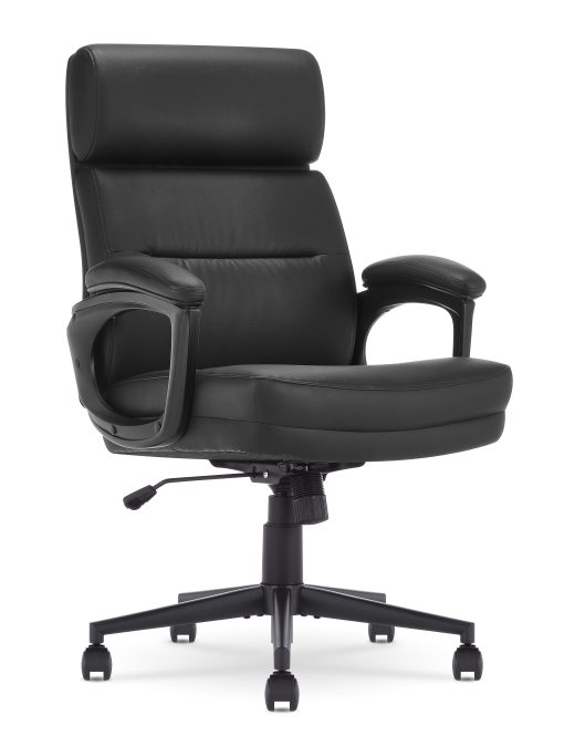 Serta Comfort Series Ergonomic Bonded Leather Mid-Back Executive Office Chair, Black