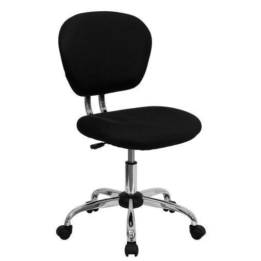 Flash Furniture Mesh Mid-Back Swivel Task Chair, Black/Silver - Image 2