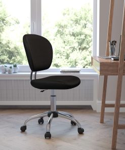 Flash Furniture Mesh Mid-Back Swivel Task Chair, Black/Silver