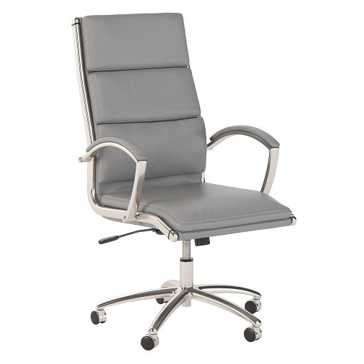 Bush Business Furniture Modelo Bonded Leather High-Back Office Chair, Light Gray, Standard Delivery - Image 2