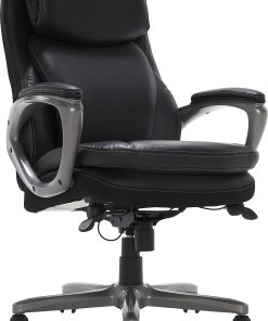 Serta® Smart Layers™ Arlington AIR™ Bonded Leather High-Back Executive Office Chair, Black/Silver