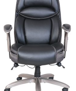 Serta® Smart Layers™ Jennings Big & Tall Ergonomic Bonded Leather High-Back Executive Office Chair, Black/Slate 2