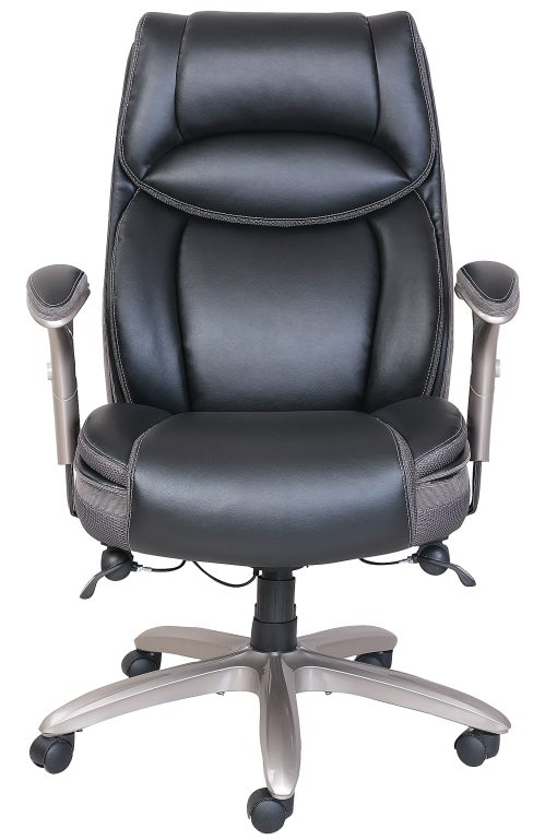 Serta® Smart Layers™ Jennings Big & Tall Ergonomic Bonded Leather High-Back Executive Office Chair, Black/Slate - Image 2