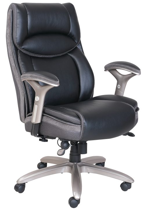 Serta® Smart Layers™ Jennings Big & Tall Ergonomic Bonded Leather High-Back Executive Office Chair, Black/Slate