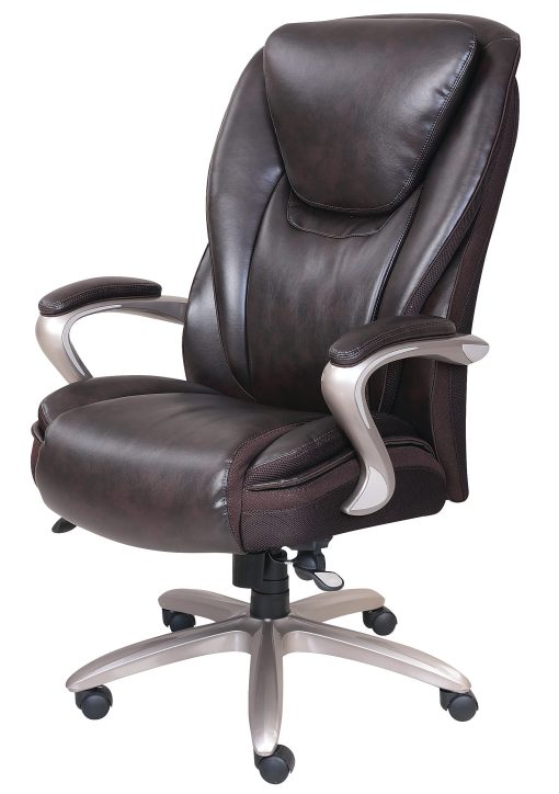 Serta® Smart Layers™ Hensley Big & Tall Ergonomic Bonded Leather High-Back Office Chair, Roasted Chestnut/Satin Nickel - Image 2