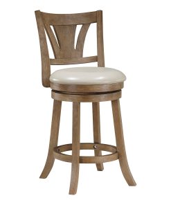 Office Star Miller Counter Height Stool, Cream/Medium Oak 2