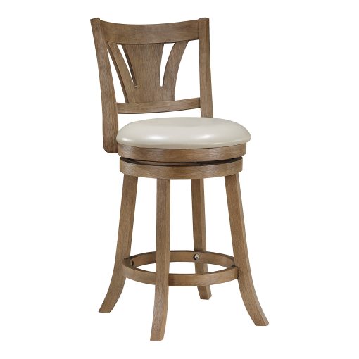 Office Star Miller Counter Height Stool, Cream/Medium Oak - Image 2