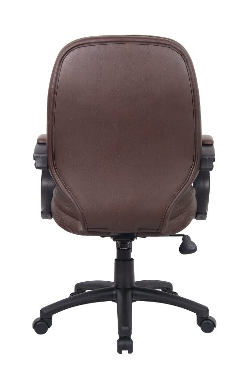 Boss Office Products LeatherPlus™ Bonded Leather Mid-Back Chair, Bomber Brown/Black - Image 2