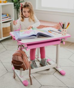 Mount-It! MI-10203 Kid’s Desk And Chair Set, Pink 2