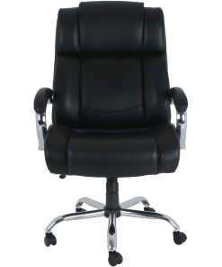 Lorell® UltraCoil Comfort Big & Tall Bonded Leather Chair, Black 2