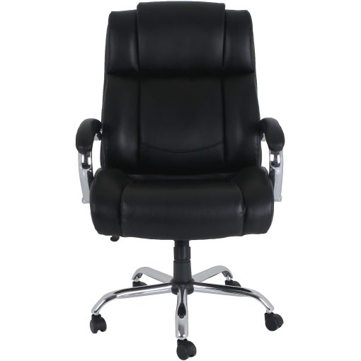 Lorell® UltraCoil Comfort Big & Tall Bonded Leather Chair, Black - Image 2