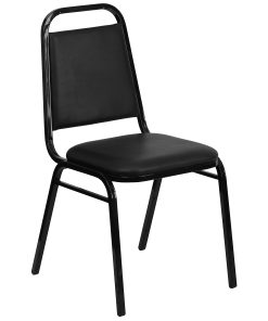 Flash Furniture HERCULES Series Trapezoidal-Back Stacking Banquet Chair With Thick Seat, Black 2