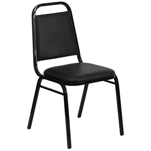 Flash Furniture HERCULES Series Trapezoidal-Back Stacking Banquet Chair With Thick Seat, Black - Image 2